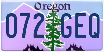 OR license plate 072GEQ