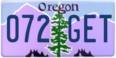 OR license plate 072GET
