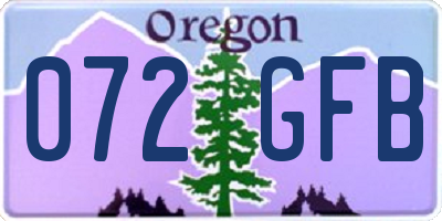 OR license plate 072GFB