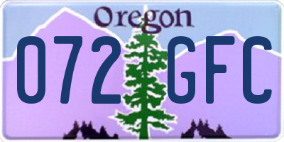OR license plate 072GFC