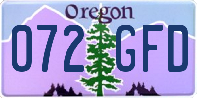 OR license plate 072GFD
