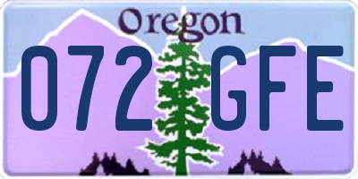 OR license plate 072GFE