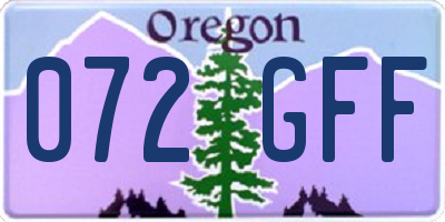 OR license plate 072GFF