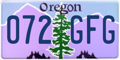 OR license plate 072GFG