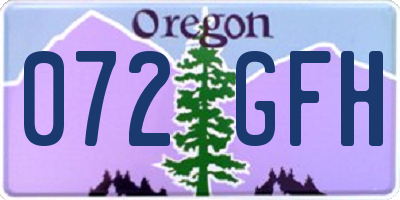 OR license plate 072GFH