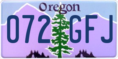 OR license plate 072GFJ