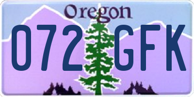 OR license plate 072GFK