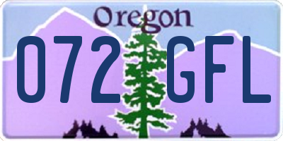 OR license plate 072GFL