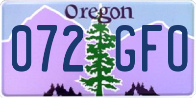 OR license plate 072GFO