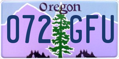 OR license plate 072GFU