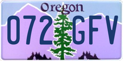 OR license plate 072GFV