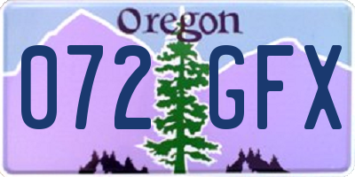 OR license plate 072GFX