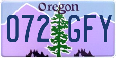 OR license plate 072GFY