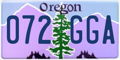 OR license plate 072GGA