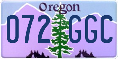 OR license plate 072GGC