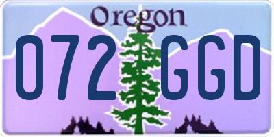 OR license plate 072GGD