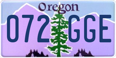 OR license plate 072GGE