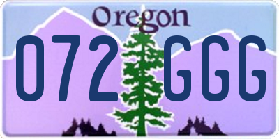 OR license plate 072GGG