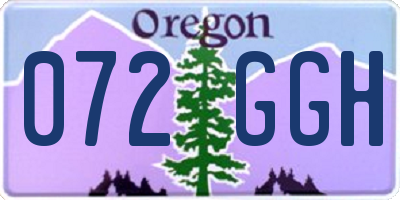 OR license plate 072GGH