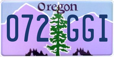 OR license plate 072GGI