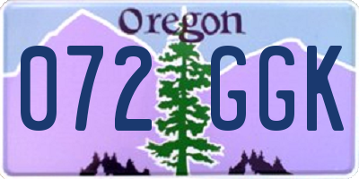 OR license plate 072GGK