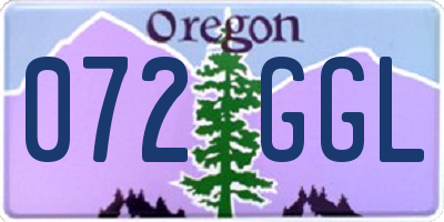 OR license plate 072GGL