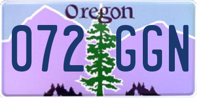 OR license plate 072GGN