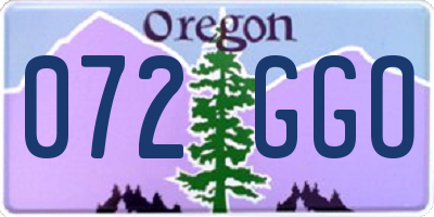 OR license plate 072GGO