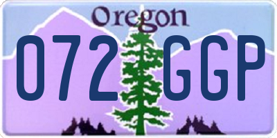 OR license plate 072GGP