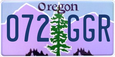 OR license plate 072GGR