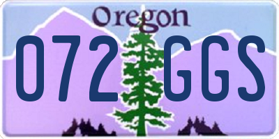 OR license plate 072GGS