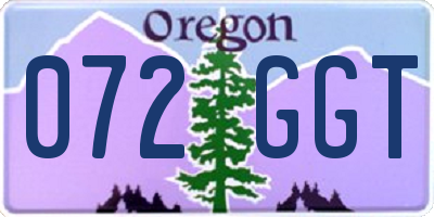 OR license plate 072GGT