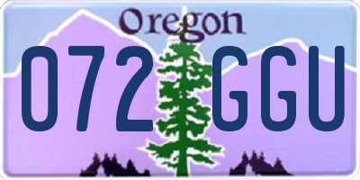 OR license plate 072GGU