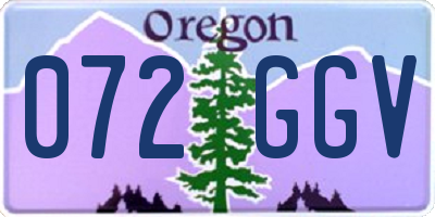 OR license plate 072GGV