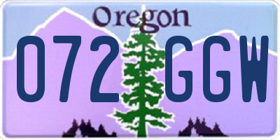 OR license plate 072GGW