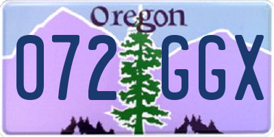 OR license plate 072GGX