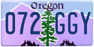 OR license plate 072GGY