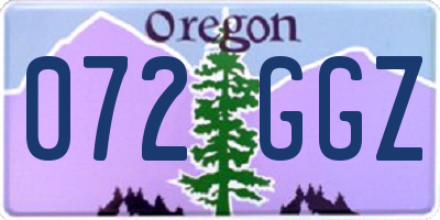 OR license plate 072GGZ