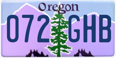 OR license plate 072GHB