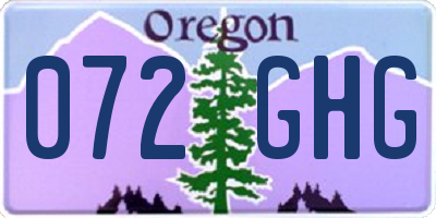 OR license plate 072GHG