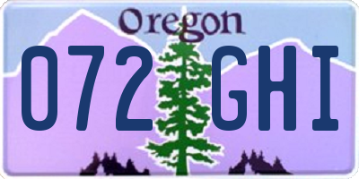 OR license plate 072GHI