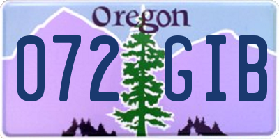 OR license plate 072GIB