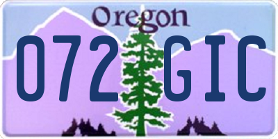 OR license plate 072GIC