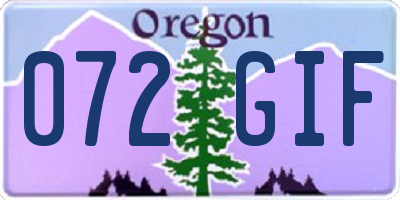 OR license plate 072GIF