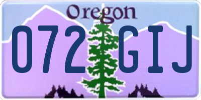 OR license plate 072GIJ