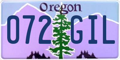 OR license plate 072GIL