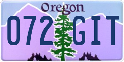 OR license plate 072GIT
