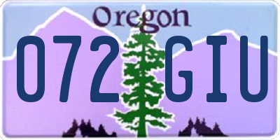 OR license plate 072GIU