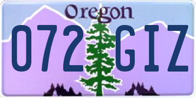 OR license plate 072GIZ