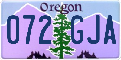 OR license plate 072GJA
